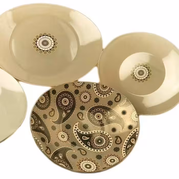 سرویس غذا خوری 26 تکه طرح ترمه طوسی رنگی  خرید مستقیم از تولیدی تهران  ارزان و بی واسطه  ارسال با باربری