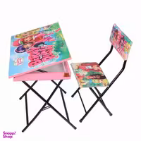 میز تحریر باکسدار و صندلی طرح توت فرنگی (وایت بردی،تاشو،تنظیم شونده ارتفاع)