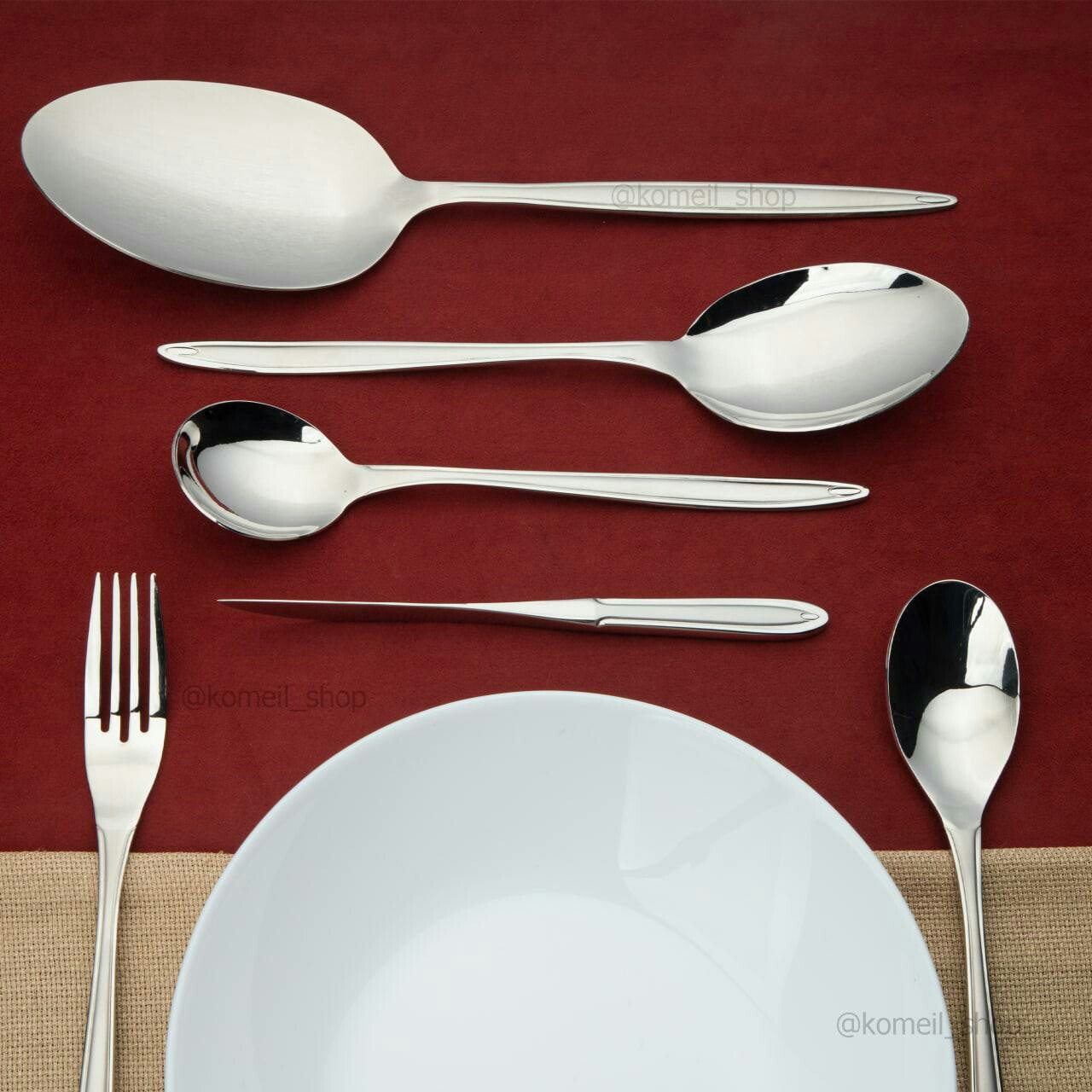 سرویس قاشق چنگال 42 نفره  لاکچری 168 پارچه تمام براق ( Happy family ) 6 M