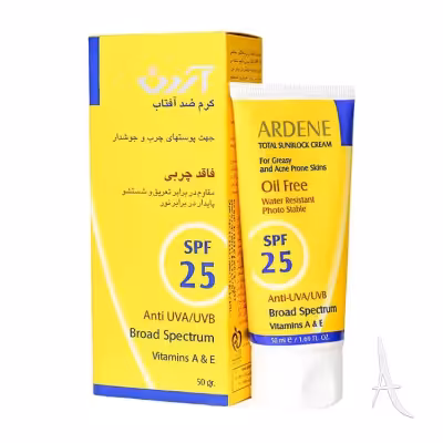 کرم ضد آفتاب فاقد چربی 25 درصد آردن
