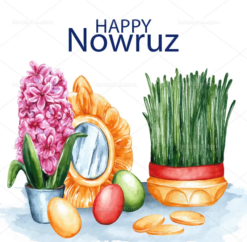 وکتور نقاشی عید نوروز | گرافیک با طعم تربچه