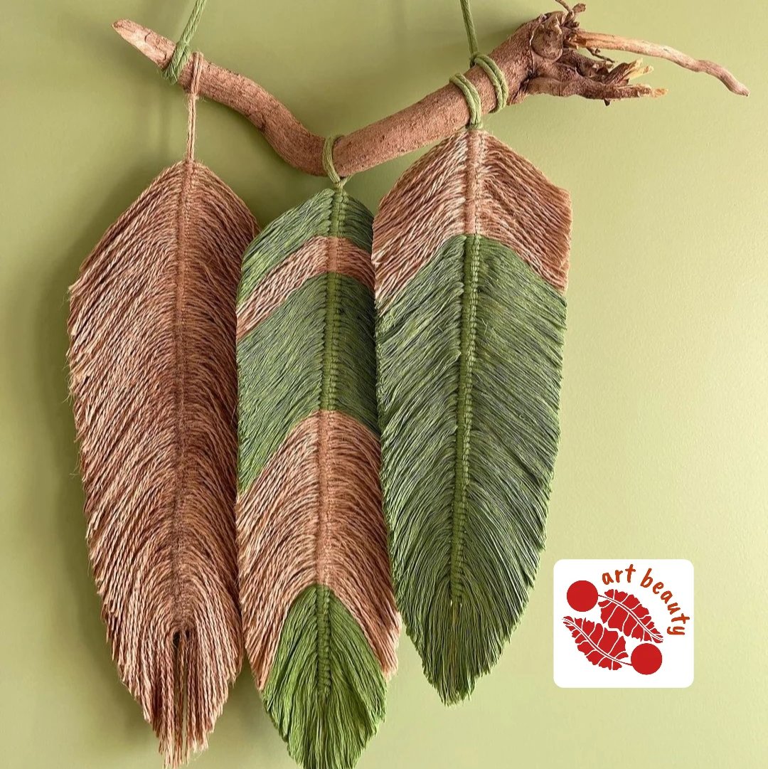 دیوارکوب مکرومه بافی طرح دورنگ