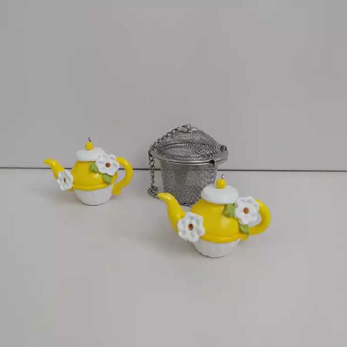 آویز صافی چای بدون صافی استیل طرح قوری یک عددی | amazonchi