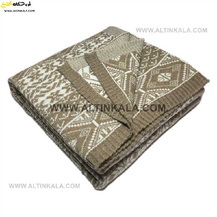 شال مبل بافت سوپر (تراکم بالا) طرح نروژی سایز 160×220 نسکافه ای