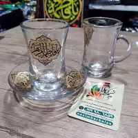 ست استکان نعلبکی کمر باریک  دسته دار  یافاطمه