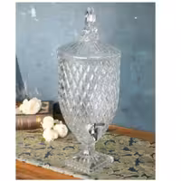 کلمن شیشه ای 5 لیتری ،پایه شیشه ای ،مناسب انواع نوشیدنی ،موجود در دو طرح