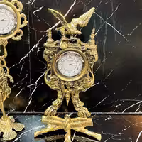 ساعت رومیزی عقاب تمام برنز