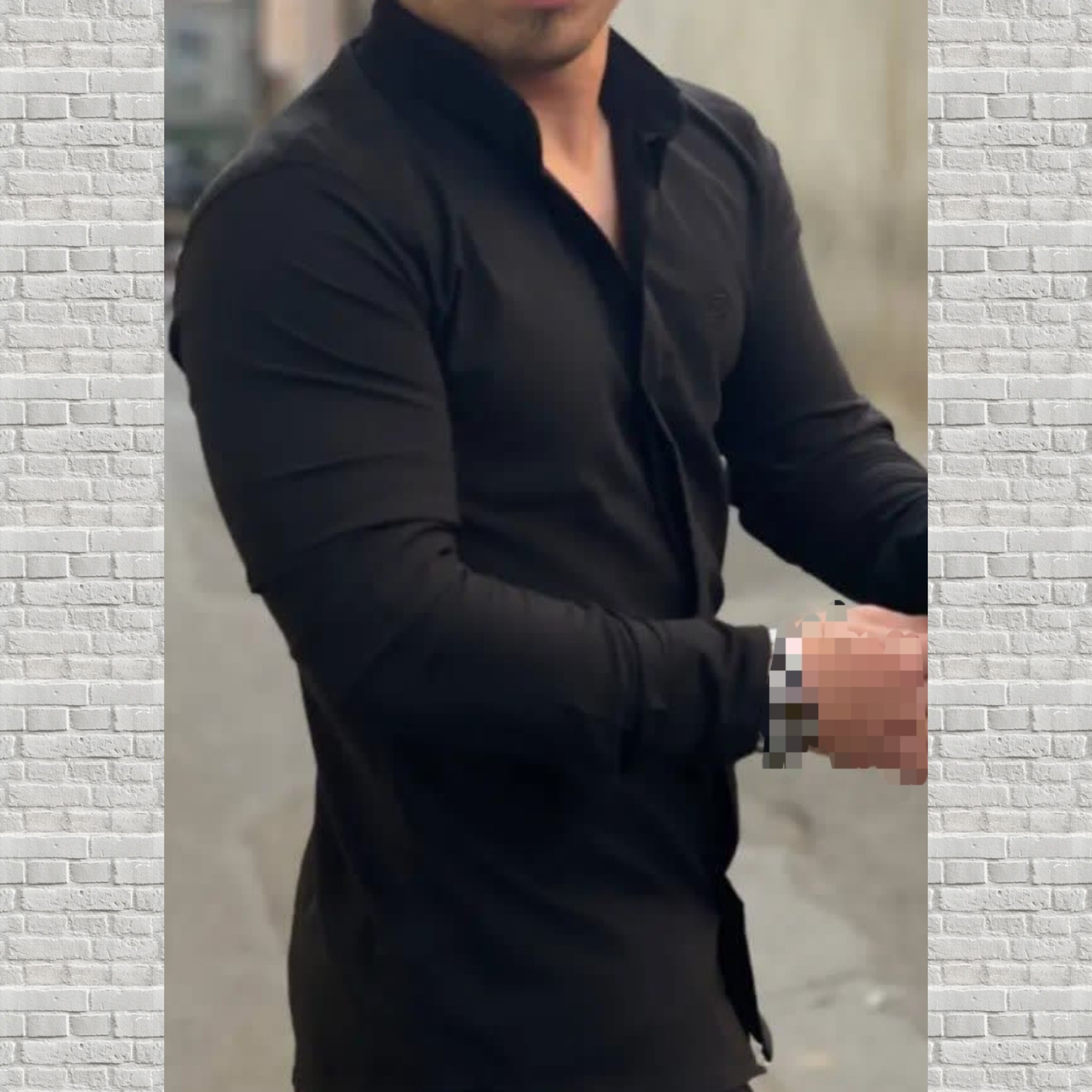 پیراهن مردانه مشکی نخی اعلا