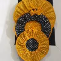 ست دمکنی سه تایی.رنگ زرد در سه سایز  جنس پارچه عالی دوخت تمیز مناسب خانم های باسلیقه