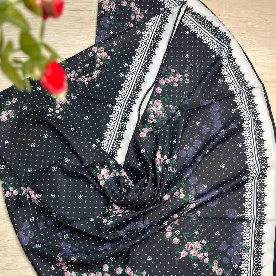 روسری زمینه مشکی نخی