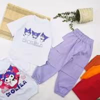 ست تیشرت شلوار دخترانه کرومی کد 10146