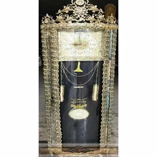 ساعت برنزی ایستاده گل رز خم