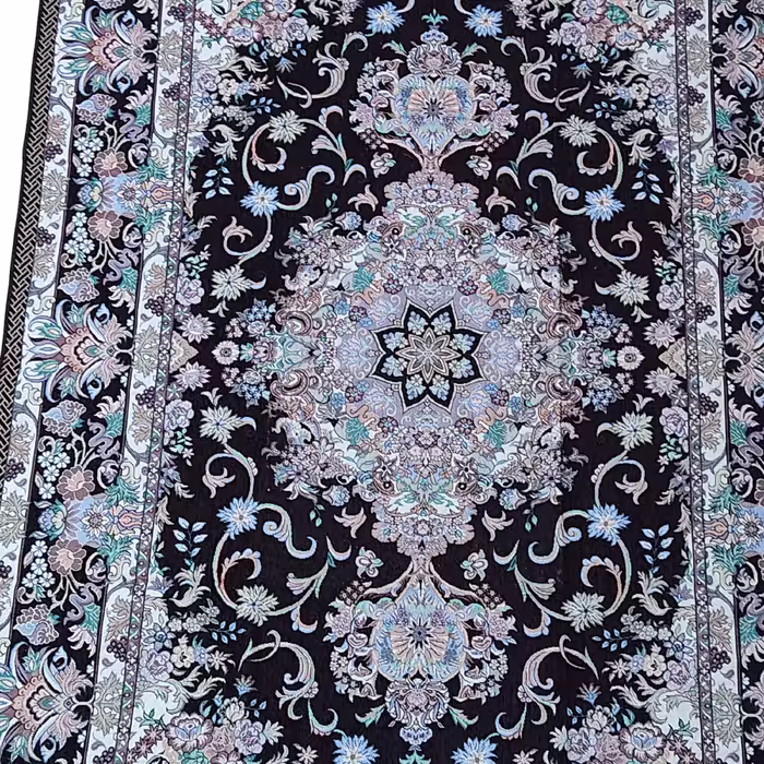 روفرشی مخمل ابریشم سایز 6 متری رنگ زمینه قهوه ای