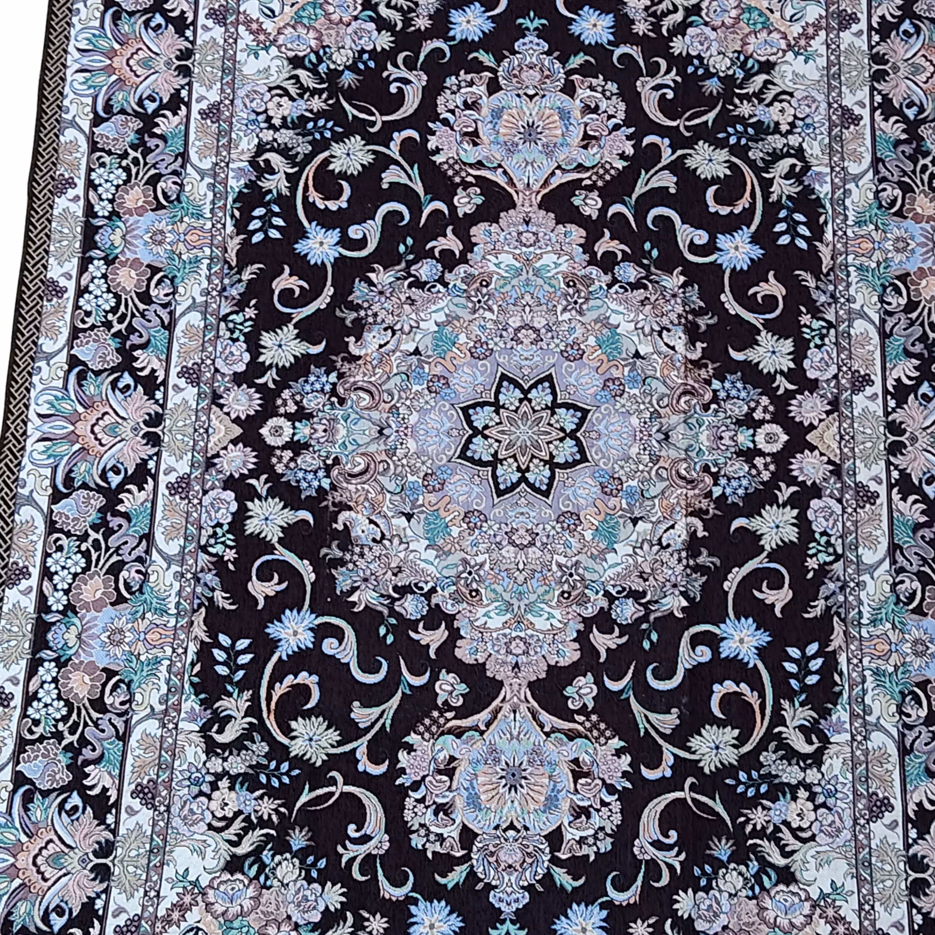 روفرشی مخمل ابریشم سایز 6 متری رنگ زمینه قهوه ای