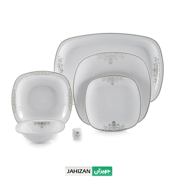 سرویس چینی زرین 27پارچه مونت کارلو پلاتینی سری کواترو (عالی)
