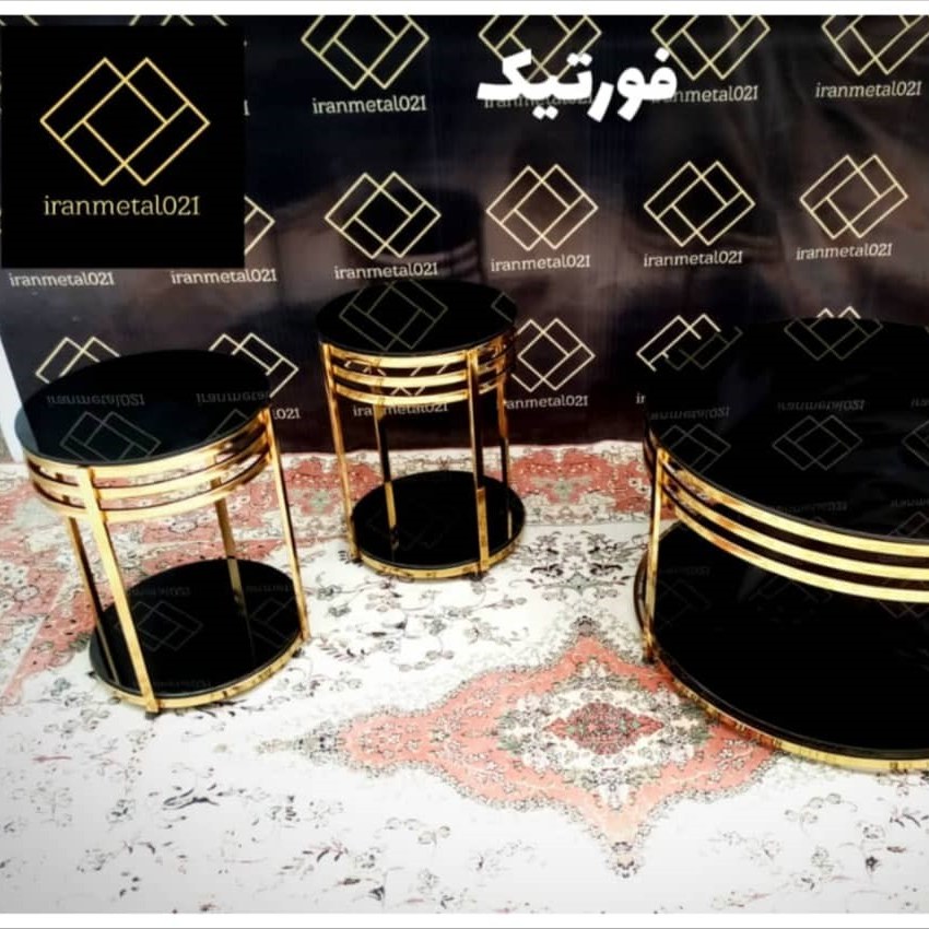 میز جلو مبلی  و عسلی 3 خط گرد ( کد 07 )
