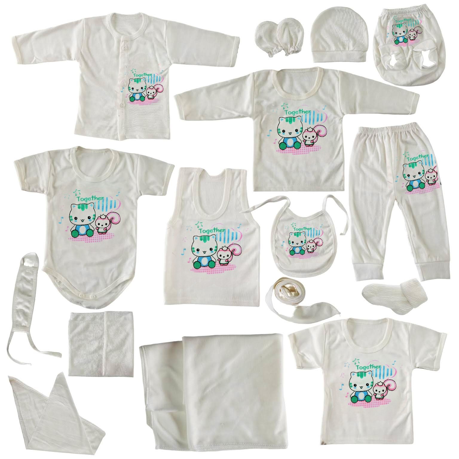 ست 17 تکه لباس 
نوزادی مدل سنجاب