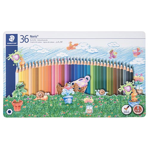 مداد رنگی 36 رنگ جعبه فلزی استدلر Staedtler 145 SPM36