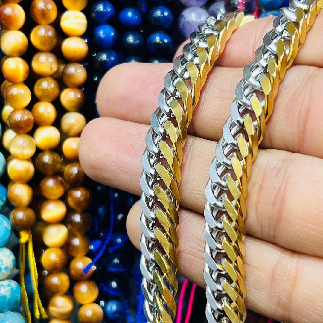 زنجیر کارتیر دوبل 1.8 رنگ استیل