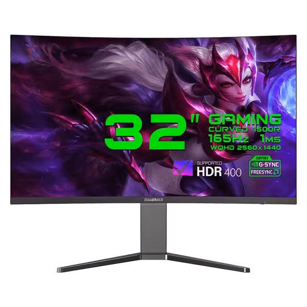 مانیتور گیمینگ 32 اینچ گیم‌ مکس مدل GAMEMAX GMX32C165Q