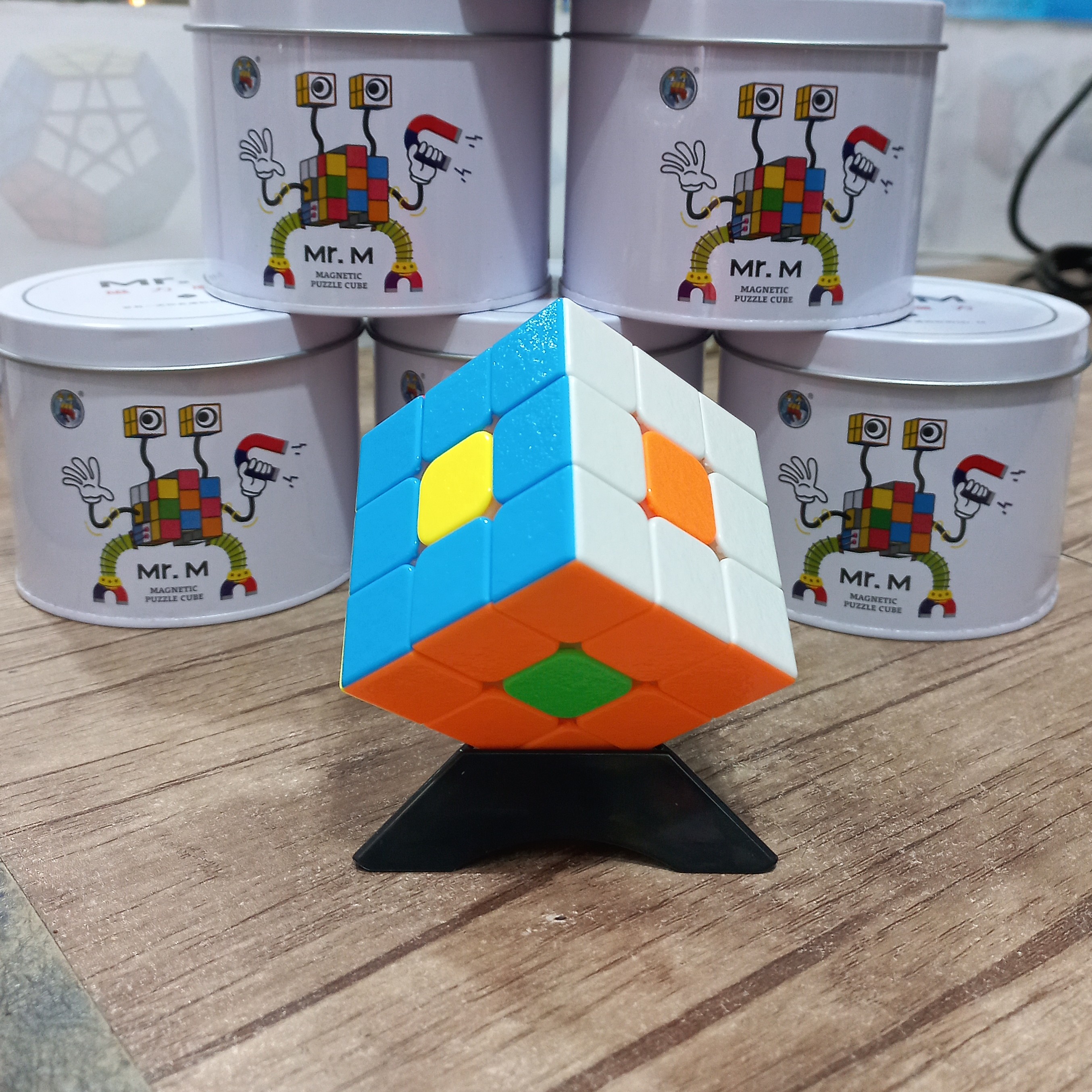 روبیک مگنت سرعتی مستر ام شنگ شو (قوطی فلزی و پایه)