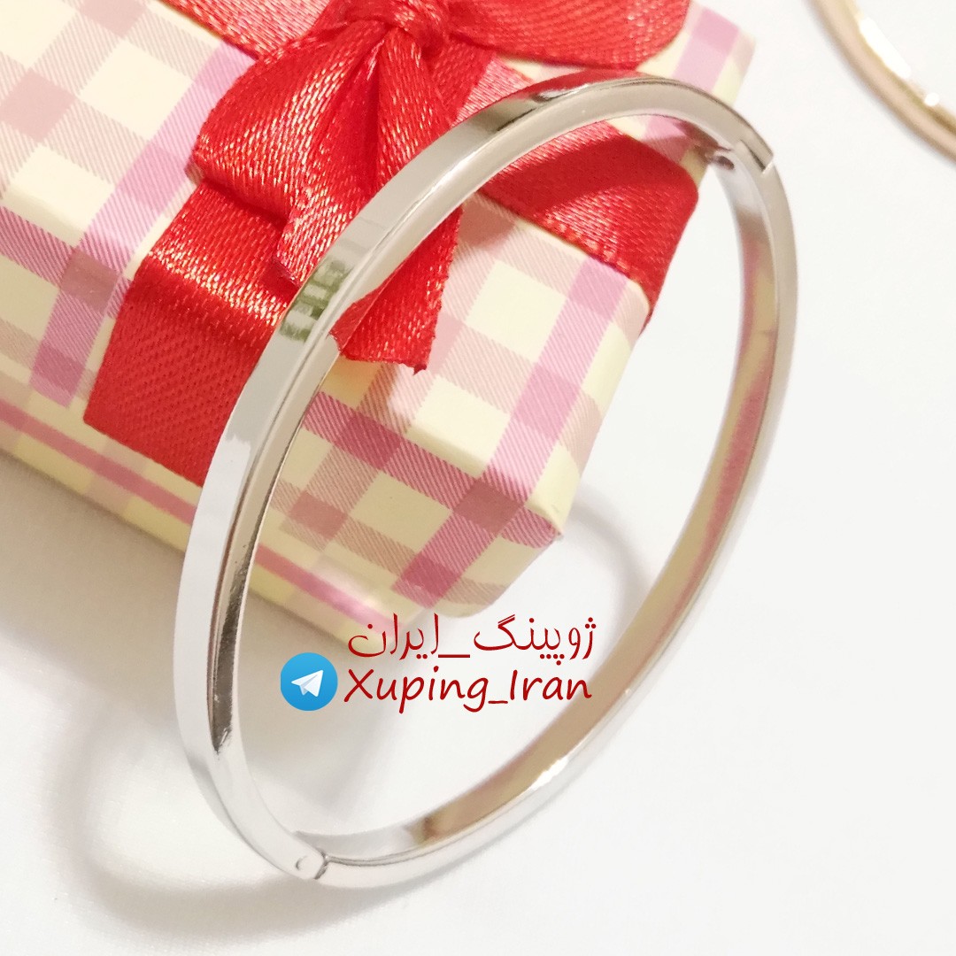 دستبند النگویی ژوپینگ آینه ای سفید براق Xuping تکپوش نقره ای تکدست