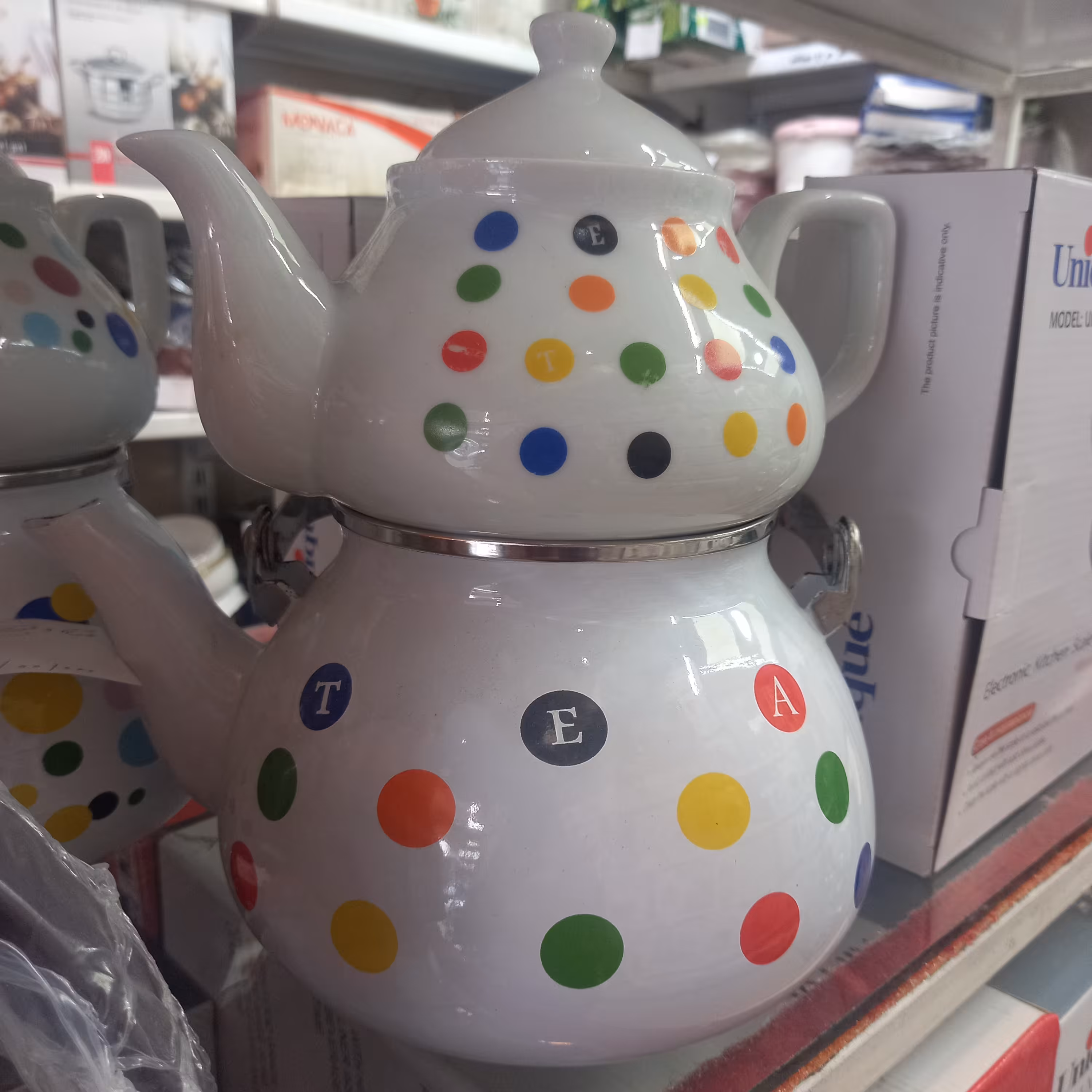 کتری وقوری توپی لعابی رزا