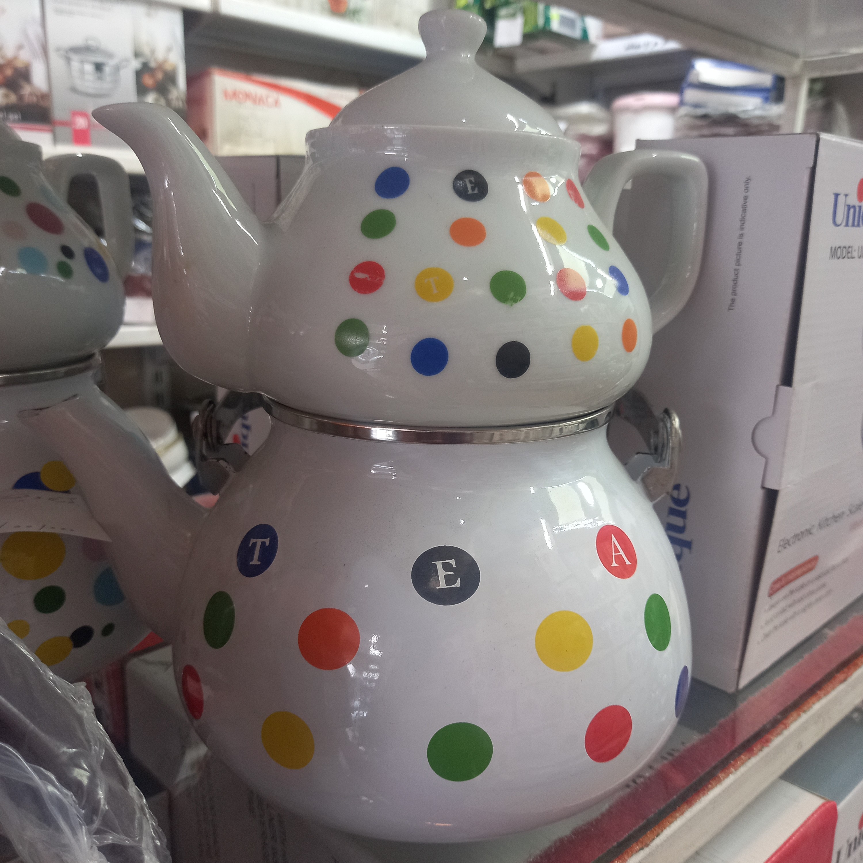 کتری وقوری توپی لعابی رزا