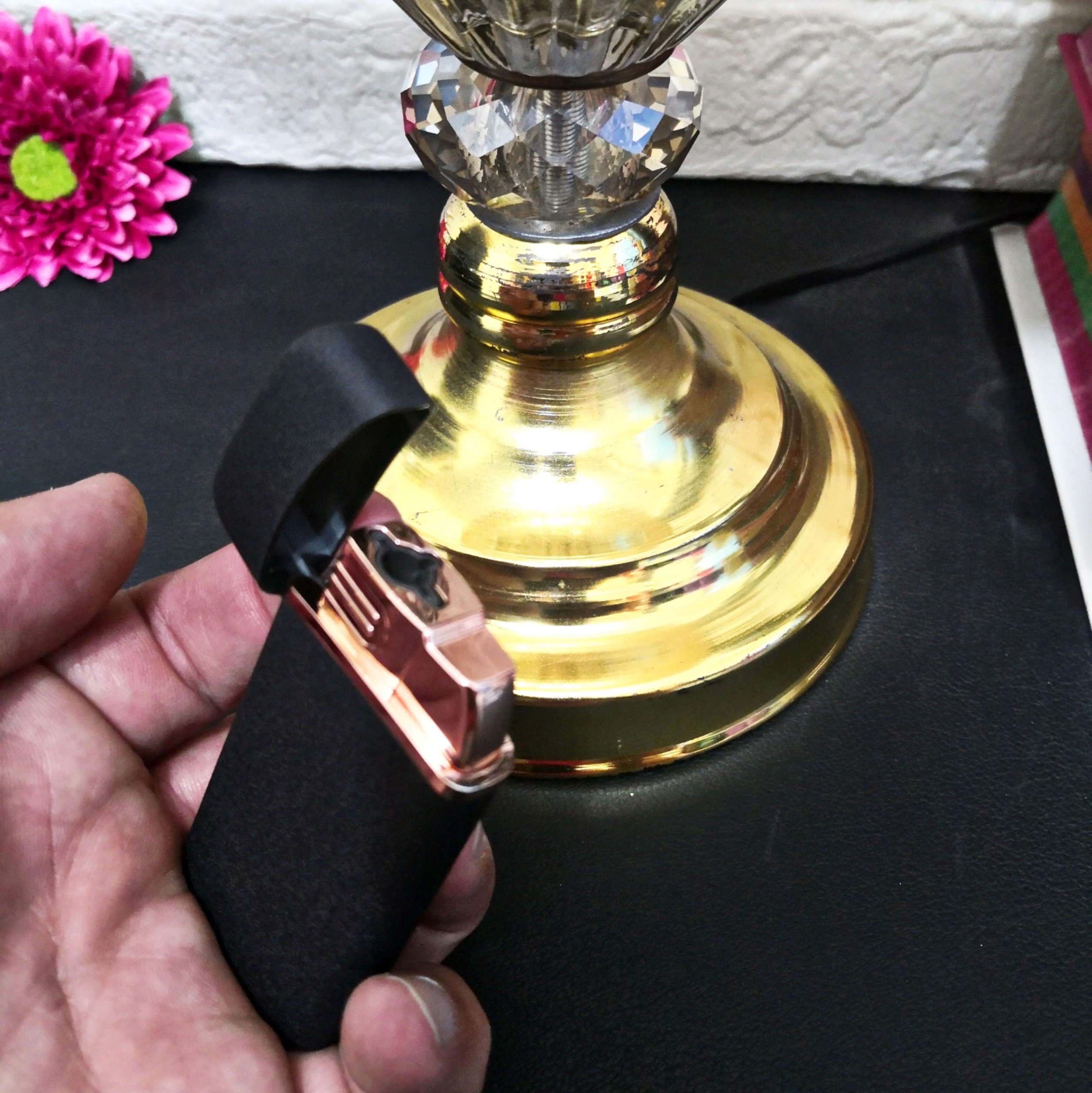 فندک دو حالته، سه شعله تمام فلز  رنگ مشکی کوره ی  و طرح چوب کوره ی