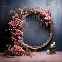 بک دراپ عکاسی حلقه گل و شمع | گرافیک با طعم تربچه