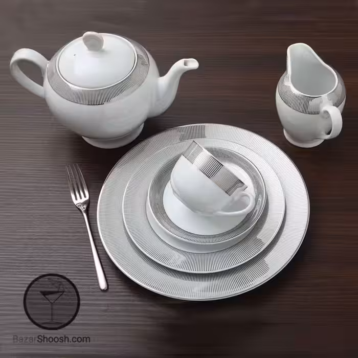 سرویس چای خوری چینی زرین 17 پارچه سری ایتالیا اف مدل پالادیوم درجه یک