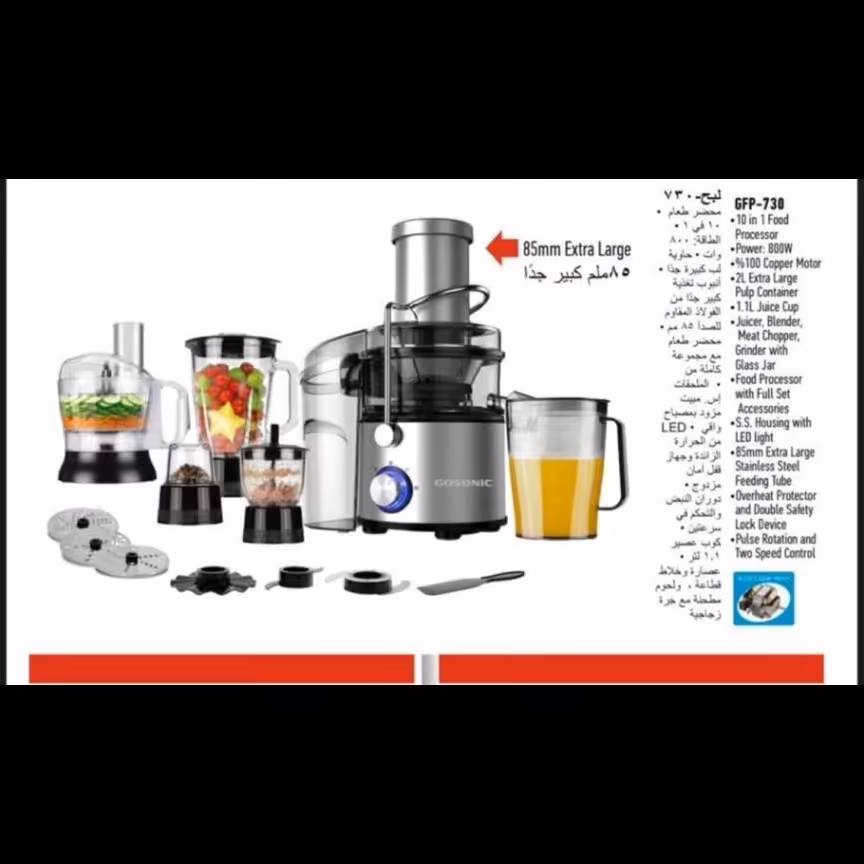 آبمیوه گیر غذاساز گاسونیک 730