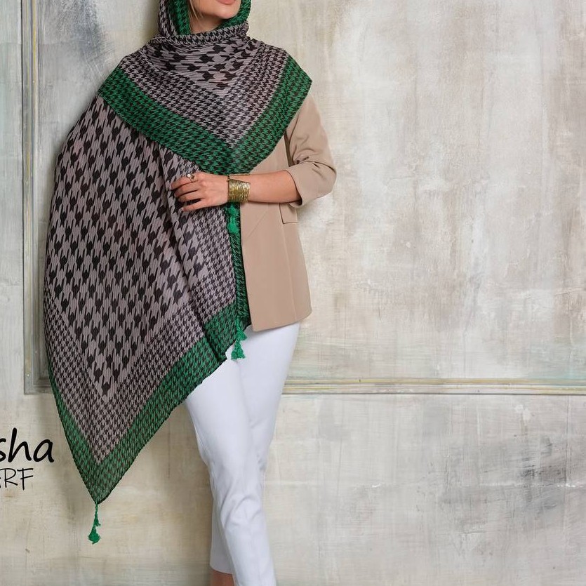 شال نخ پنبه پلیسه وارداتی منگوله دار اعلا خنک و لطیف و سبک 