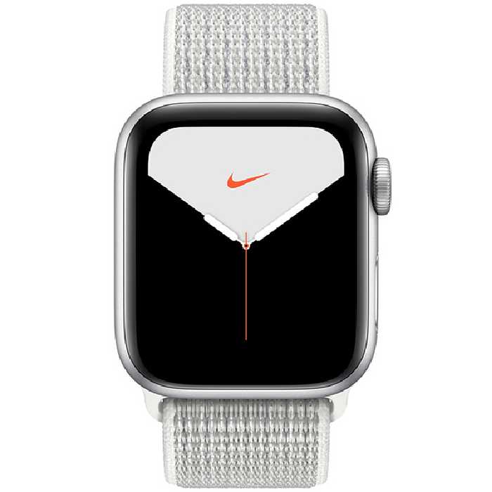 سری 5 نایکی مردانه Silver Aluminum Case with Summit White Nike Sport Loop - Hiapple.ir