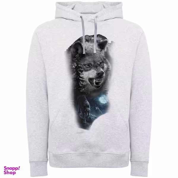 هودی مردانه طرح گرگ مدل W896