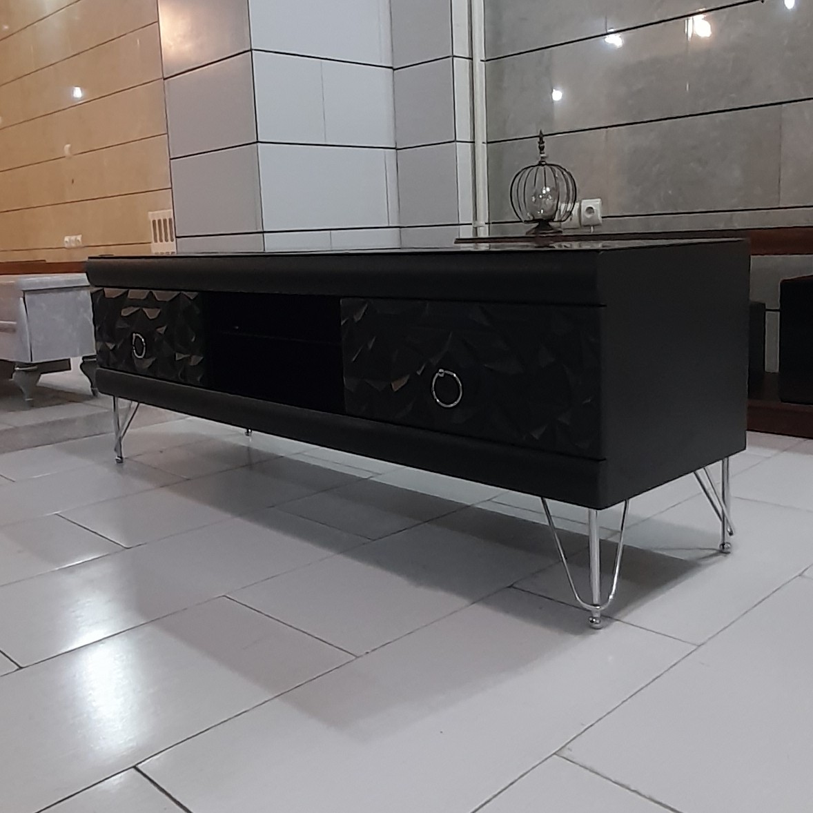 میز تلویزیون کد 320 هایگلس (نحوه ی ارسال باربری پس کرایه)