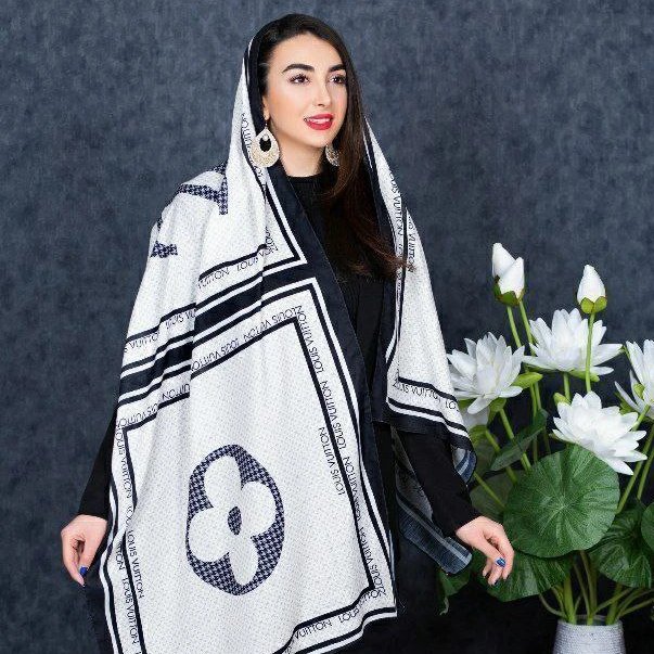 شال نخی نخ براق تک رنگ