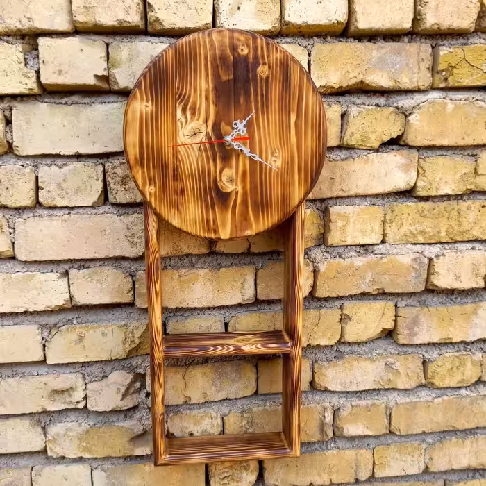 ساعت دیواری چوبی مدل کاردو دستساز (پس کرایه) 