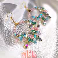 گوشواره زنانه حلقه ای رنگین کمانی مدل 7CLRماه فام