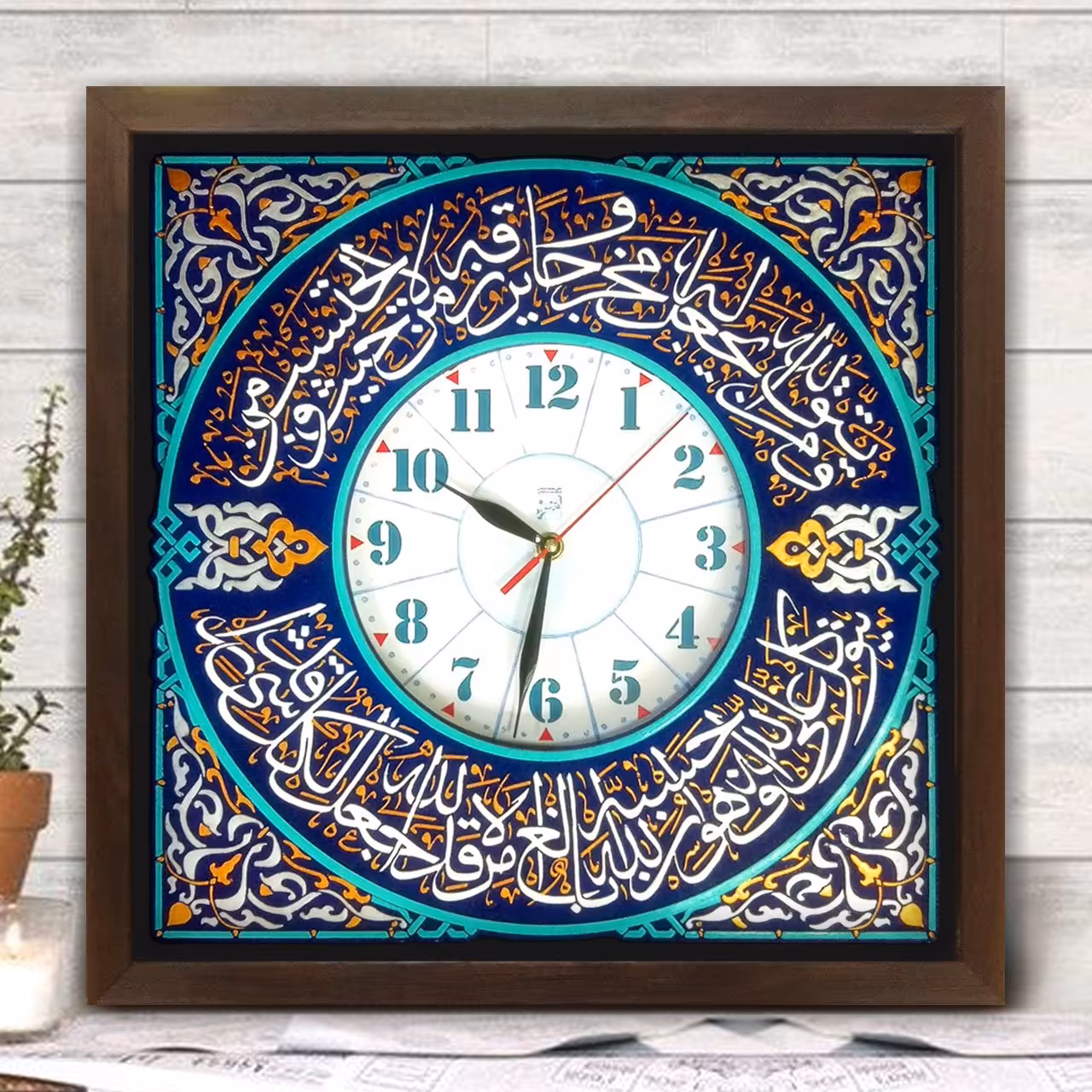 تابلو ساعت دست ساز نقش برجسته لوح هنر طرح آیه راه نجات