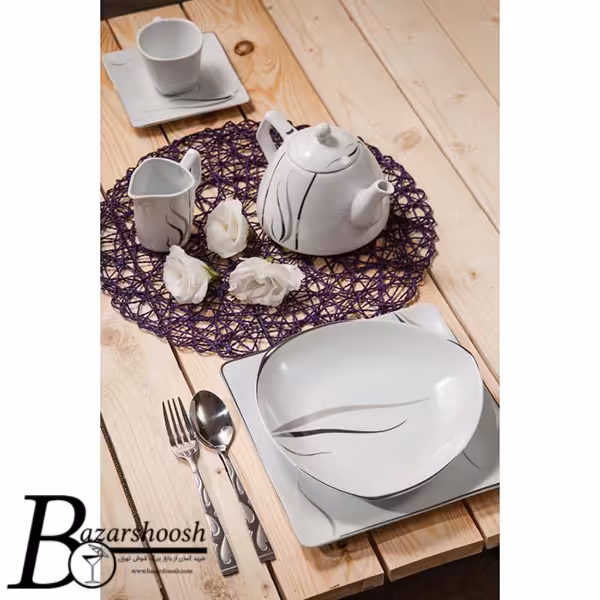 سرویس چینی غذاخوری 88پارچه تقدیس طرح فرانسیس 12نفره پرنسس