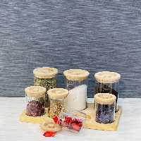 ست بانکه بلور با درب چوب