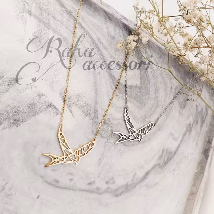 گردنبند پرنده اوریگامی