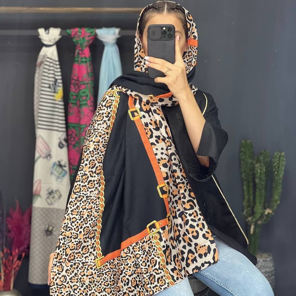 شال نخی حاشیه پلنگی