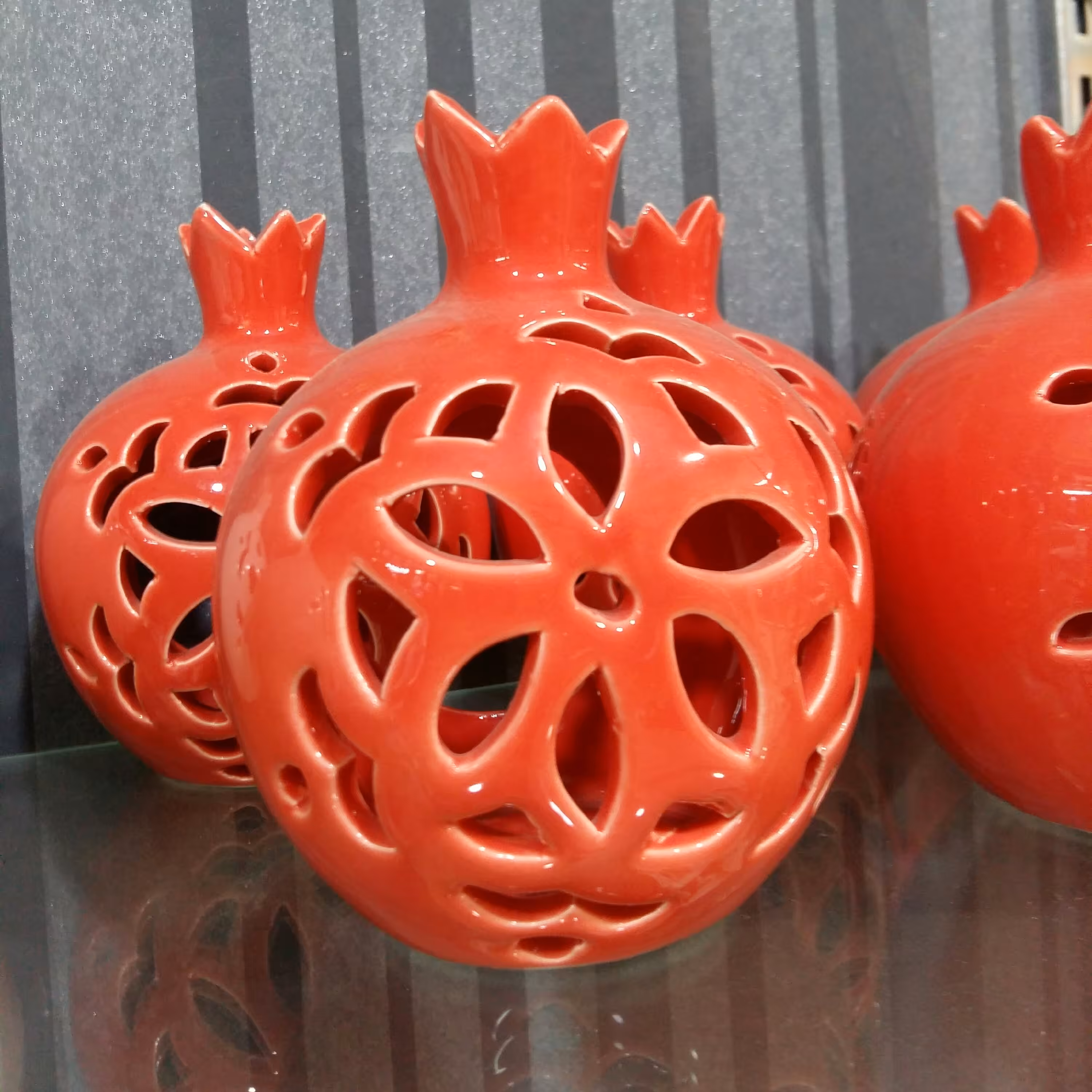 جاشمعی سفالی طرح انار  