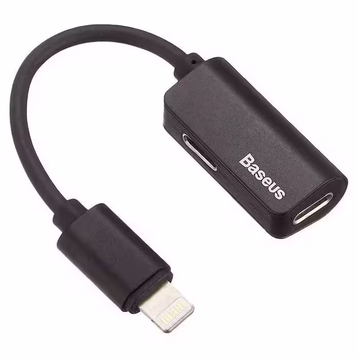 خرید کابل تبدیل یک به دو لایتنینگ Baseus L37 iP Male to iP iP Female Adapter CALL37-01 توان 2 آمپر با بهترین قیمت