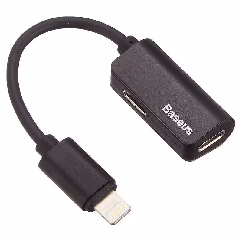 خرید کابل تبدیل یک به دو لایتنینگ Baseus L37 iP Male to iP iP Female Adapter CALL37-01 توان 2 آمپر با بهترین قیمت