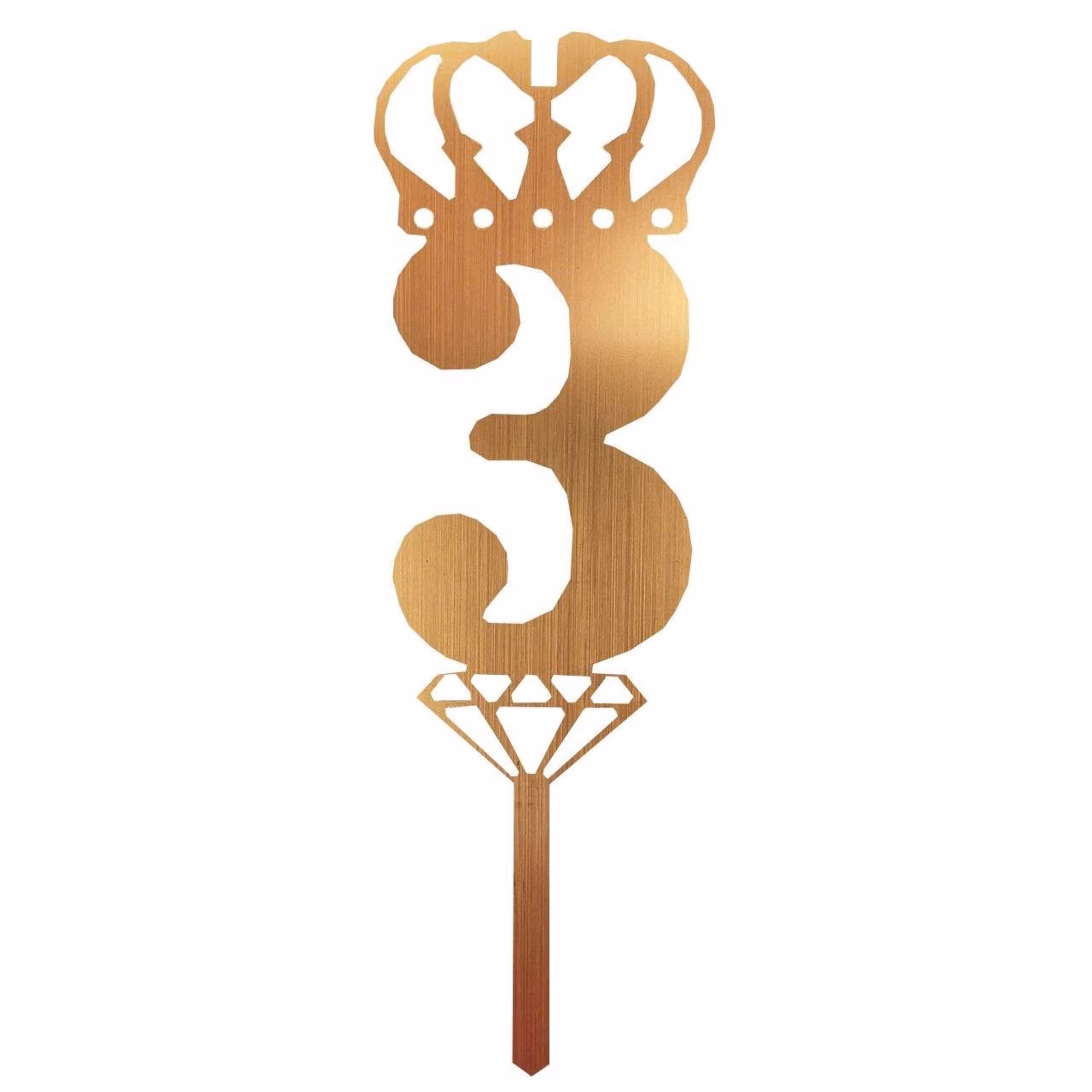 شمع تولد عدد 3 رنگ طلایی