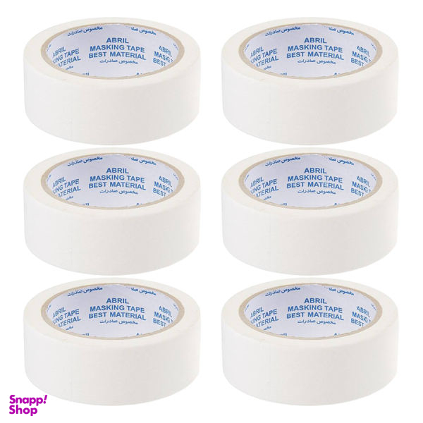نوار چسب کاغذی آبریل مدل 16yard پهنای 4 سانتی متر بسته 6 عددی
