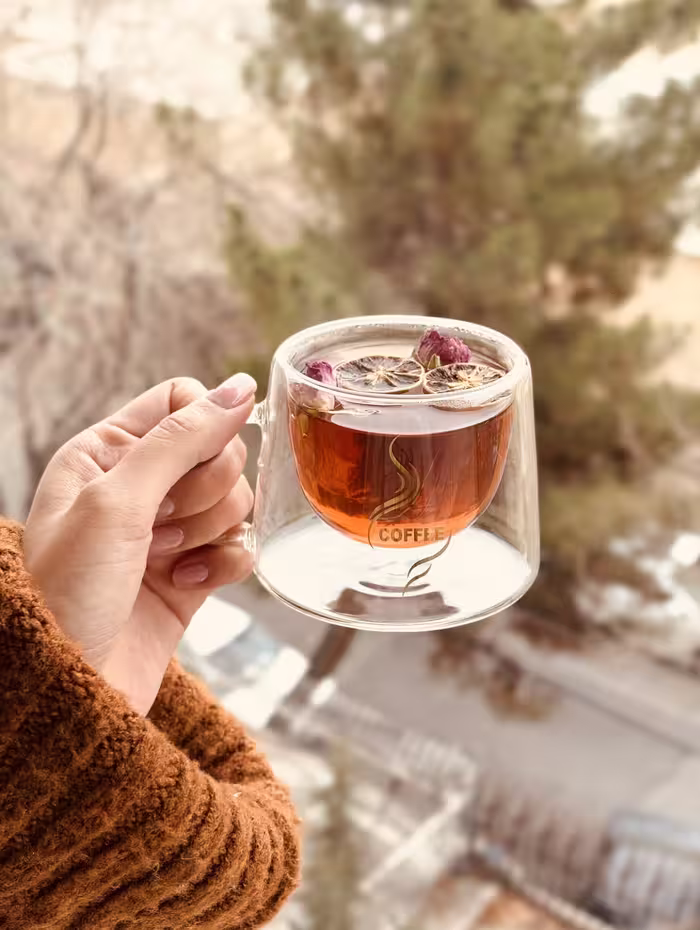 فنجون پیرکس دوجداره کافی کد001182